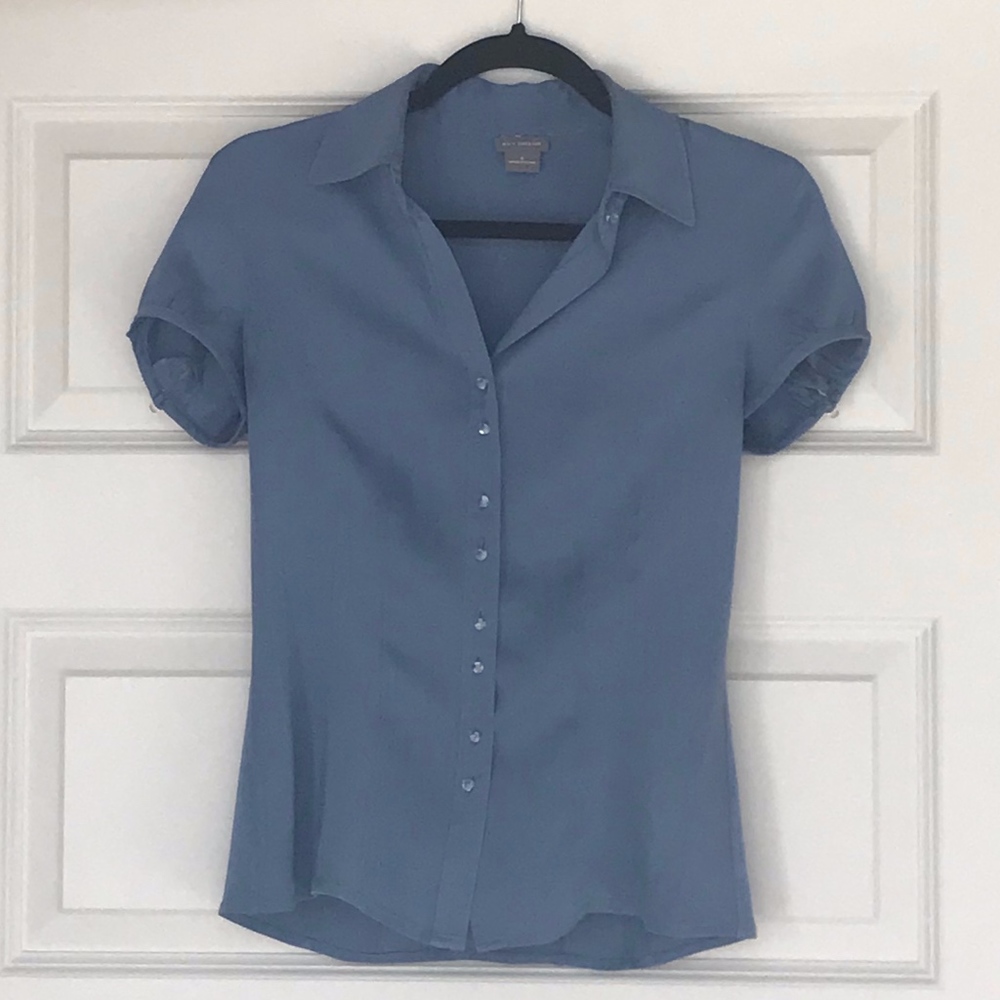 Ann Taylor Blue Button-up